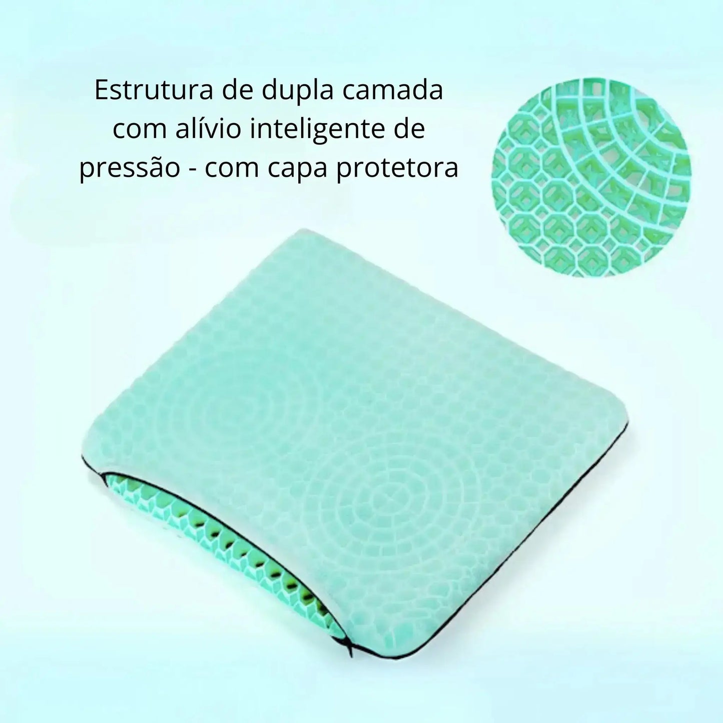 Almofada Favo de Gel – Alívio de Pressão e Conforto ao Sentar - Desestressar