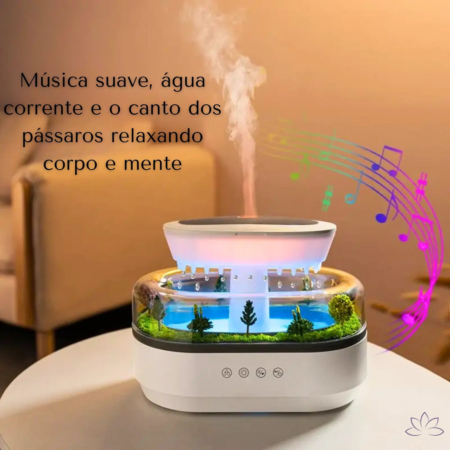 AromaDrop – Difusor de Aromas com Efeito Chuva Relaxante - Desestressar
