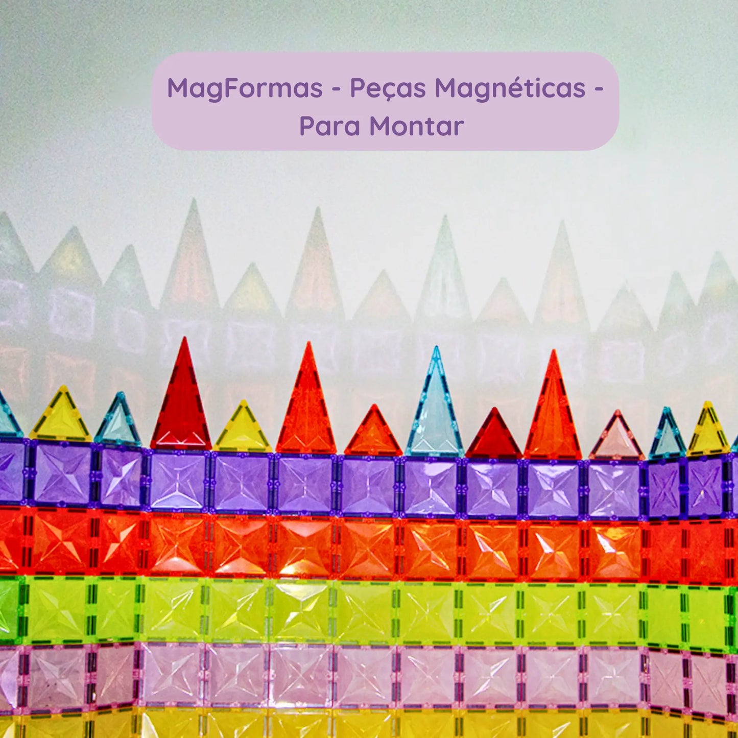 Peças magnéticas coloridas para montar e brincar com criatividade