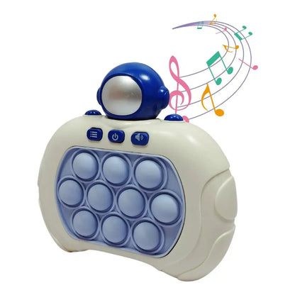 Brinquedo ClickBolha - Modelo azul com luzes, som e interação eletrônica anti-stress.