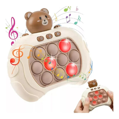 Brinquedo ClickBolha - Versão com urso, música e bolhas interativas para alívio do estresse.