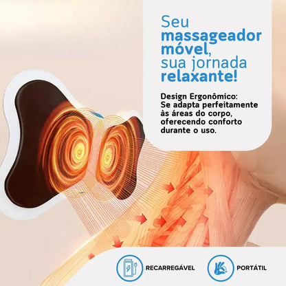 Kit Massageador + Tapete Elétrico Portátil Coluna - Desestressar