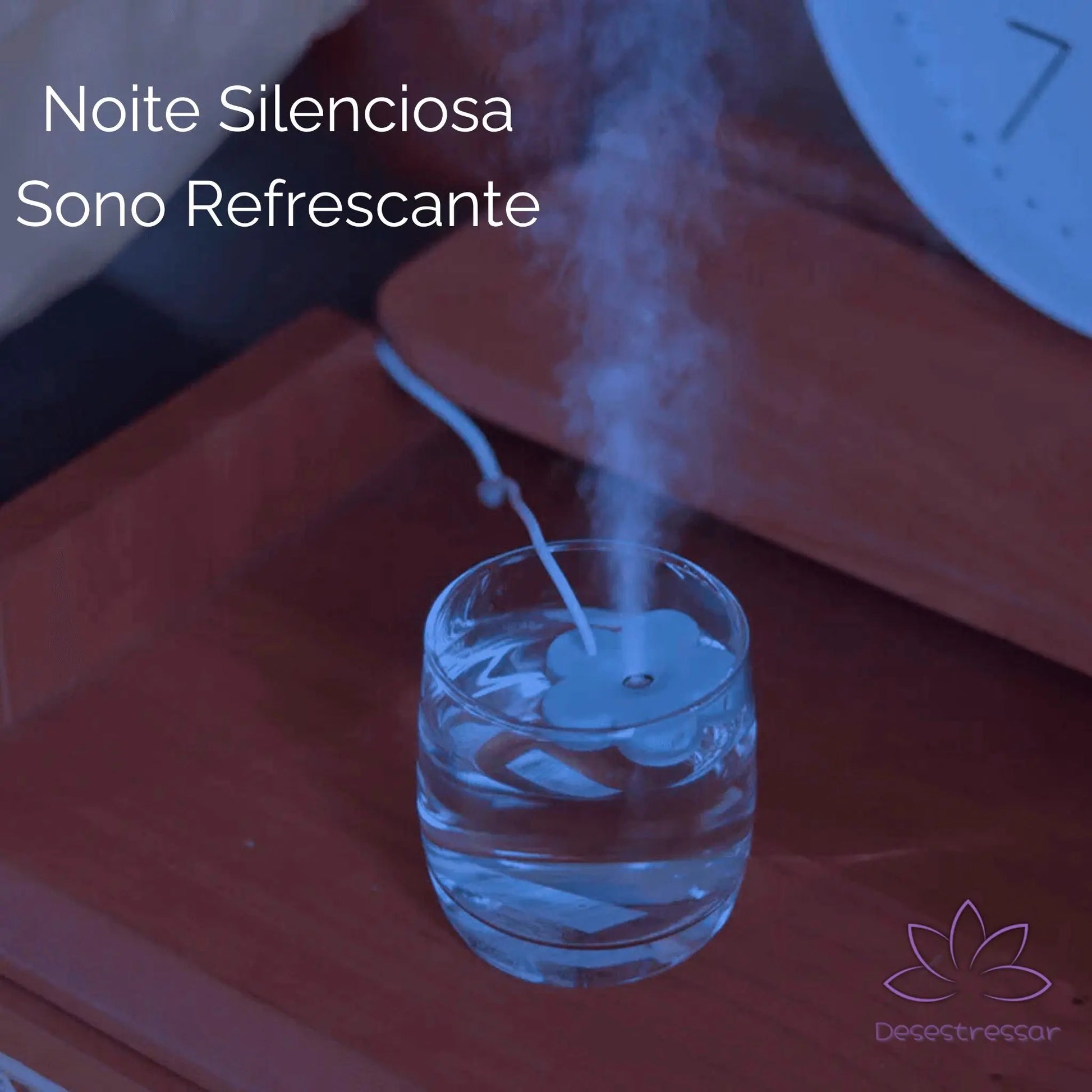 FlorZen com hidratação portátil e opção de óleos essenciais para bem-estar noturno.
