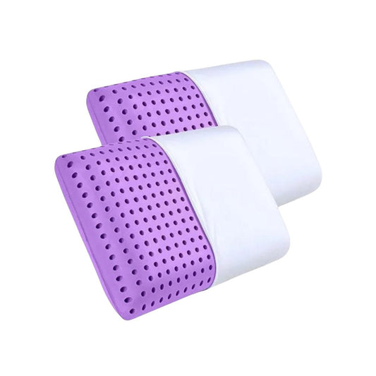 Detalhe do design ergonômico do LavandaDream, ideal para suporte cervical e conforto