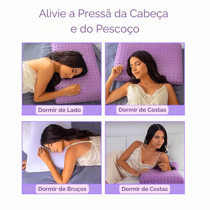 Ilustração dos benefícios do LavandaDream para relaxamento e alívio do estresse